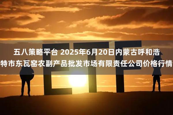 五八策略平台 2025年6月20日内蒙古呼和浩特市东瓦窑农副产品批发市场有限责任公司价格行情