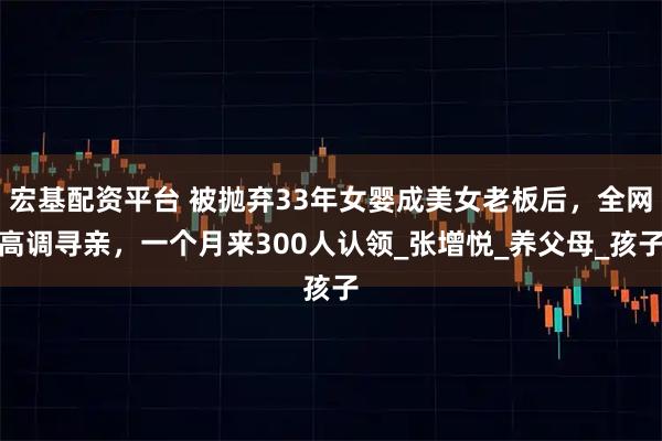 宏基配资平台 被抛弃33年女婴成美女老板后，全网高调寻亲，一个月来300人认领_张增悦_养父母_孩子