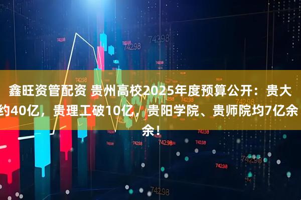 鑫旺资管配资 贵州高校2025年度预算公开：贵大约40亿，贵理工破10亿，贵阳学院、贵师院均7亿余！