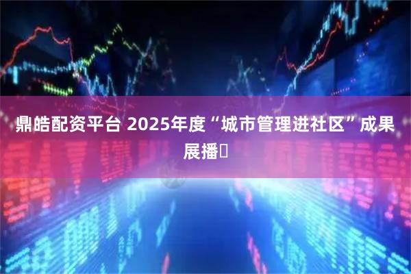 鼎皓配资平台 2025年度“城市管理进社区”成果展播⑫